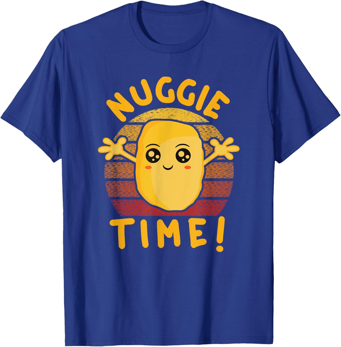 Nuggie Time! Happy Kawaii Chicken Nugget With Open Arms T-Shirt - T-Shirt | Royal