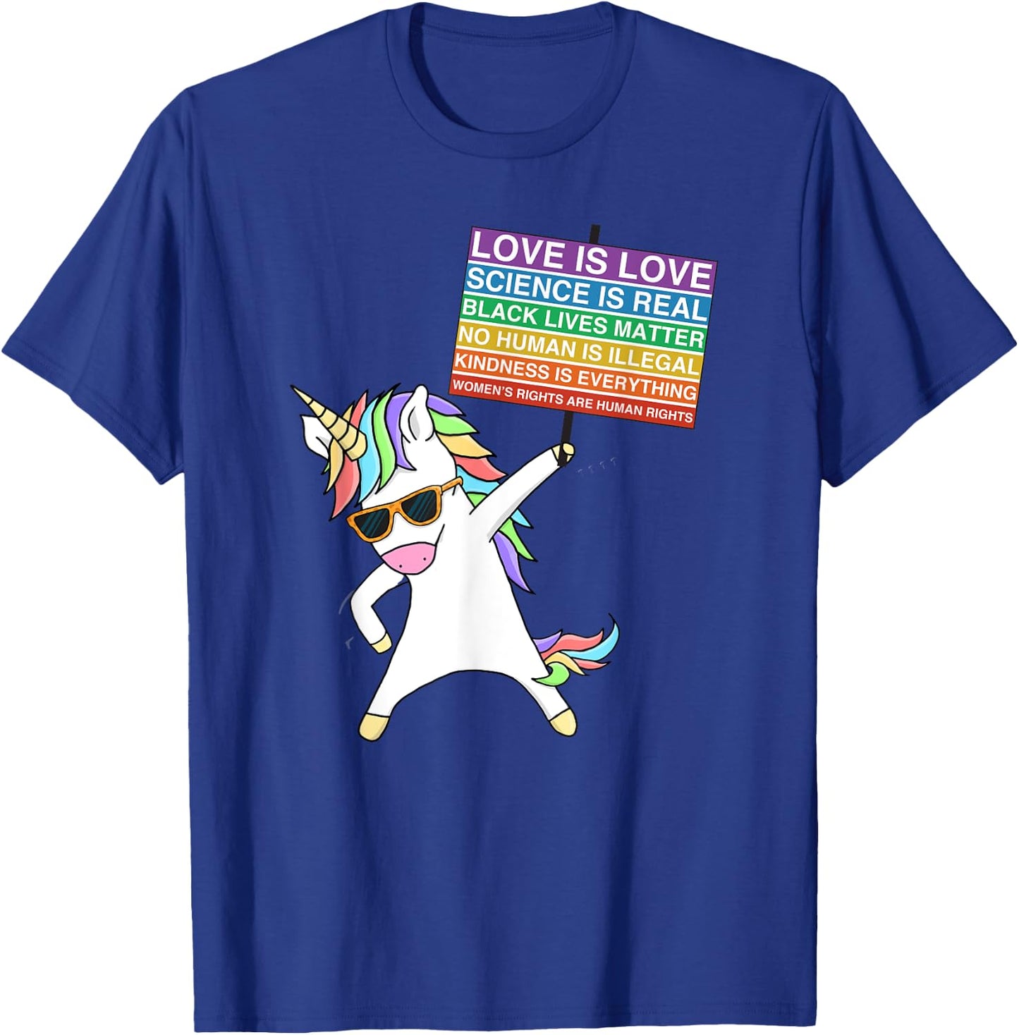 Social Justice Unicorn Protest Equality Egalitarian T-Shirt - T-Shirt | Royal