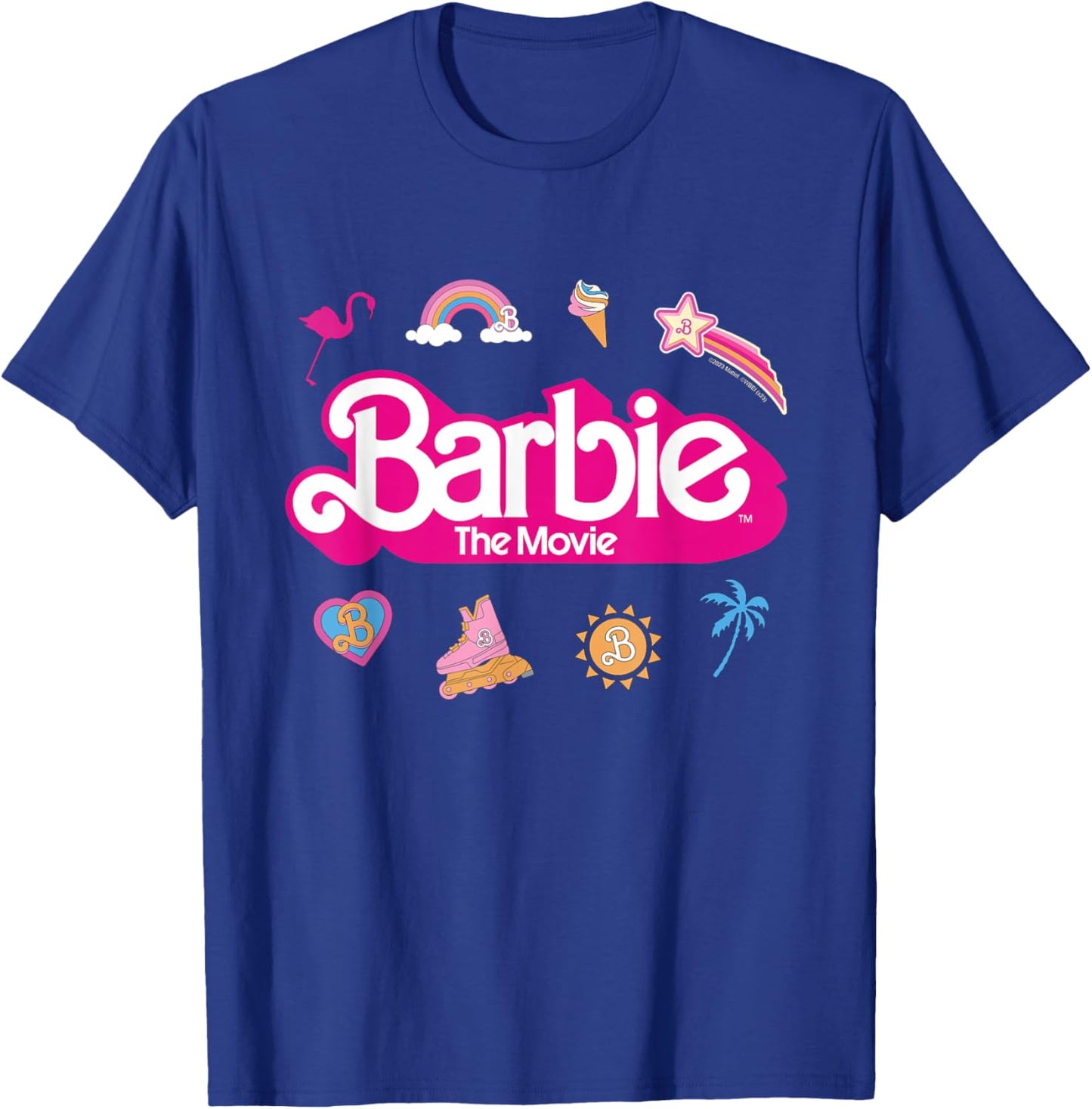 Barbie The Movie - Movie Logo Icons T-Shirt - T-Shirt | Royal