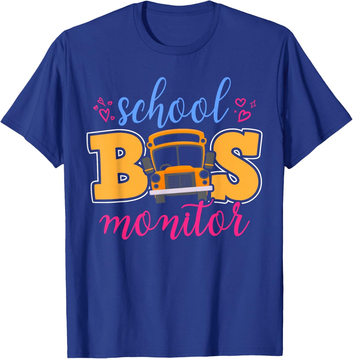 School Bus Monitor Heart T-Shirt - T-Shirt | Royal