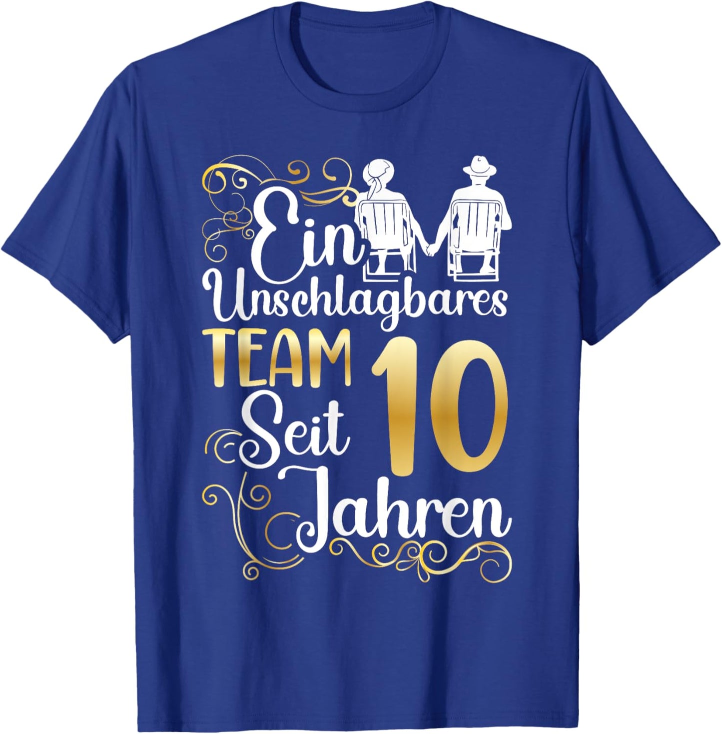 Rosenhochzeit 10 Jahre Verheiratet Hochzeitstag T-Shirt - T-Shirt | Royal