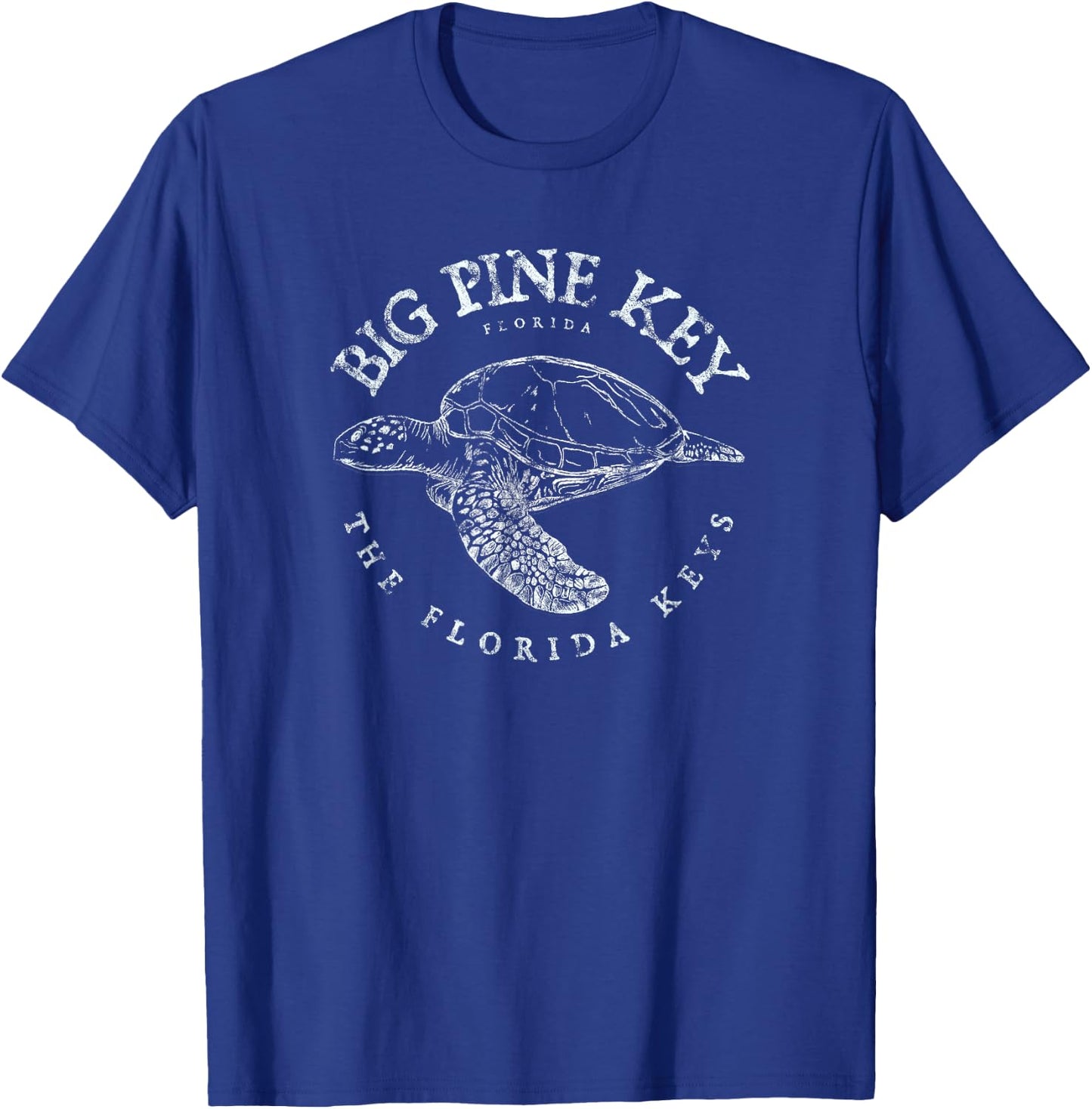 Big Pine Key Turtle Florida Keys Scuba Fishing Diving T-Shirt - T-Shirt | Royal