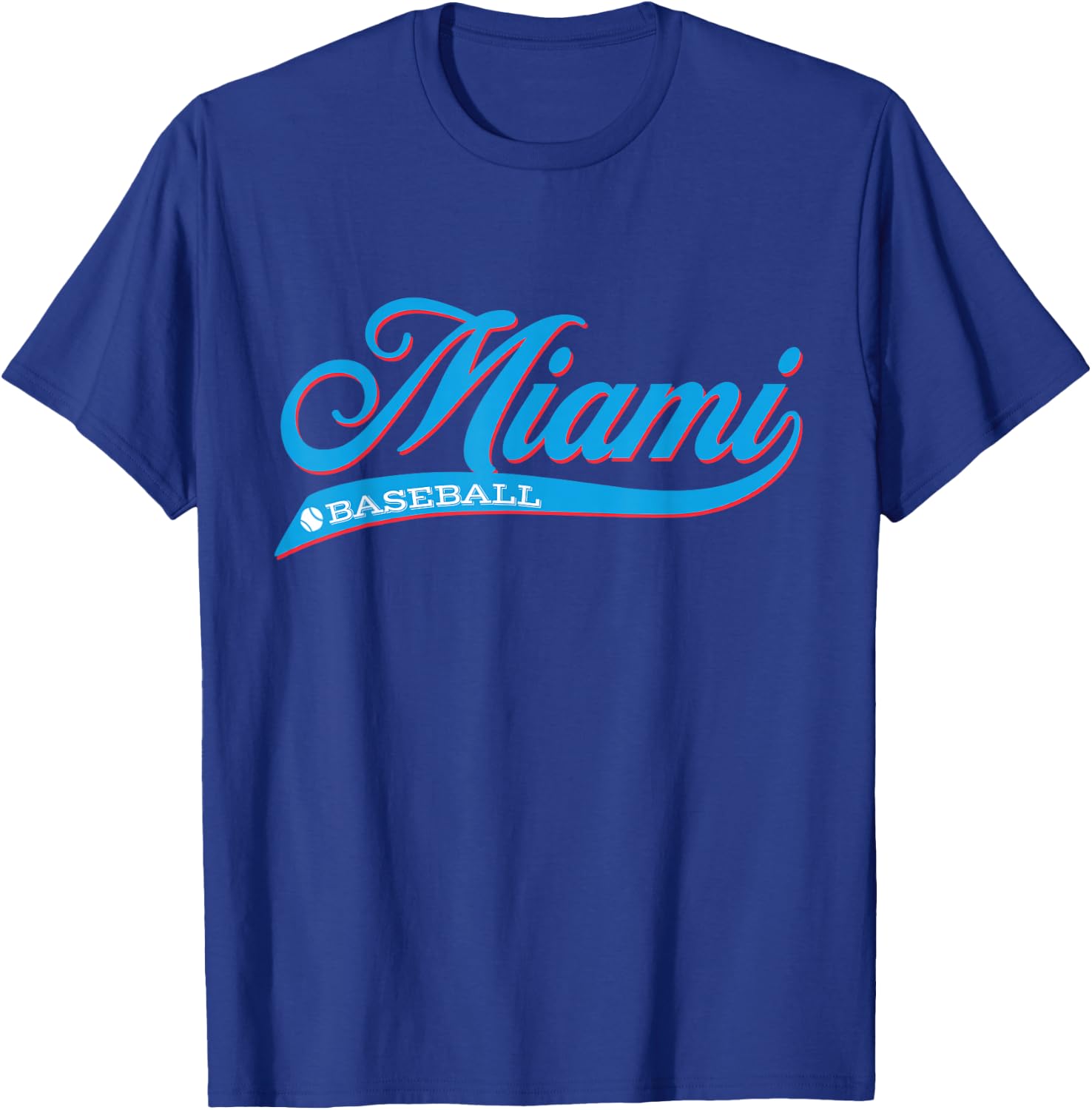 Vintage Retro Miami Baseball Classic T-Shirt - T-Shirt | Royal