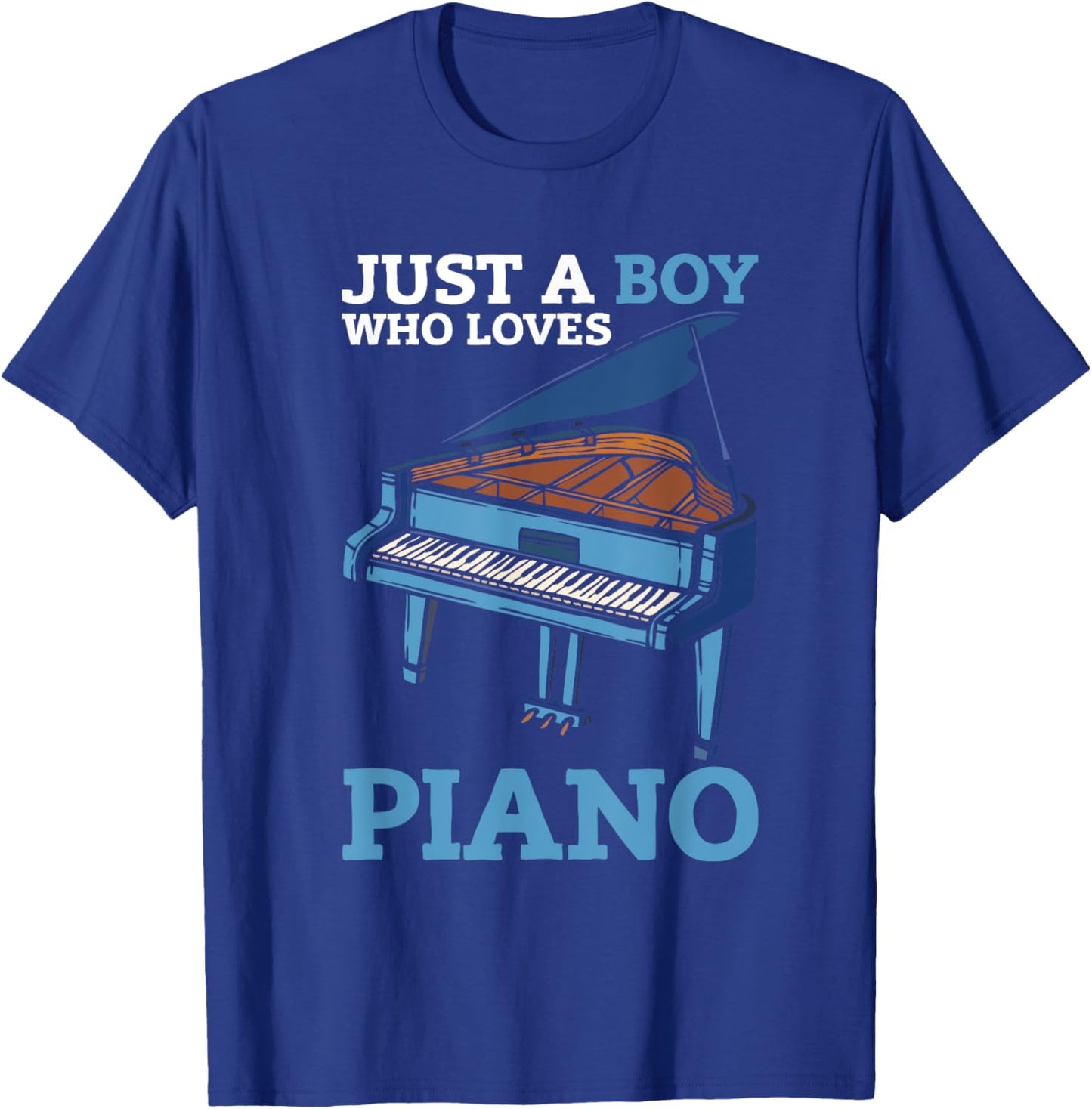 Just A Boy Who Loves Piano Kids Music Lover Musician T-Shirt - T-Shirt | Royal