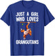 Funny Orangutan Art For Girls Women Monkey Orang Ape Lover T-Shirt - T-Shirt | Royal