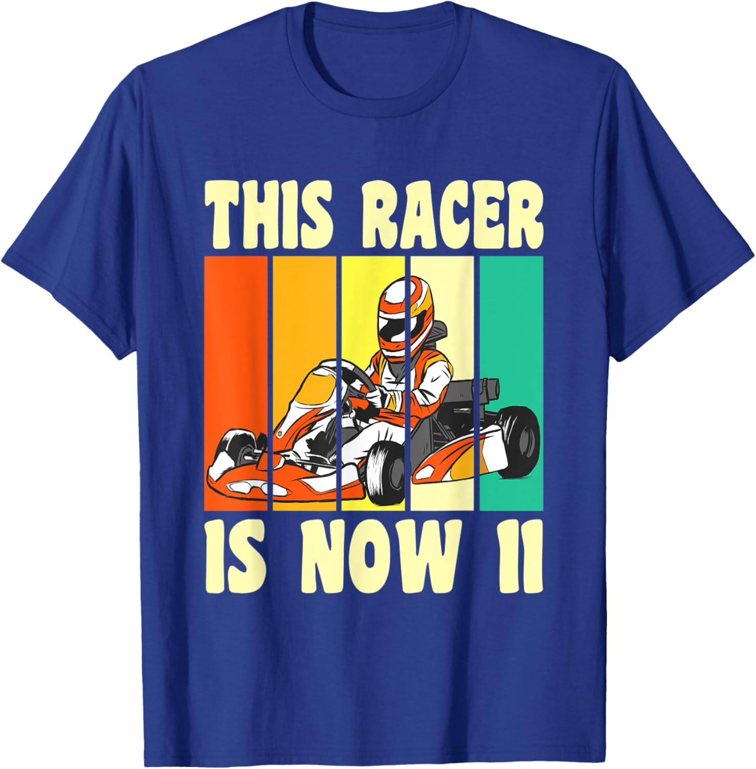 Happy 11 Birthday 11 Year Old Vintage Go Cart 11th Birthday T-Shirt - T-Shirt | Royal