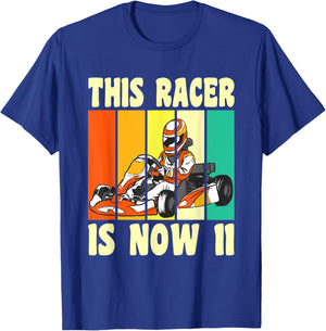 Happy 11 Birthday 11 Year Old Vintage Go Cart 11th Birthday T-Shirt - T-Shirt | Royal