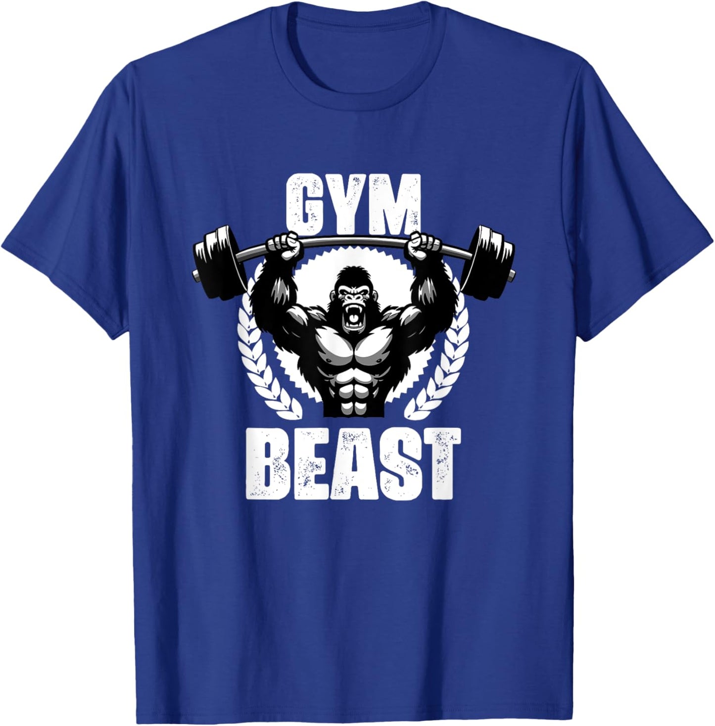 Gym Beast Gorilla Weightlift Workouts Gym Quotes Gym Fitness T-Shirt - T-Shirt | Royal