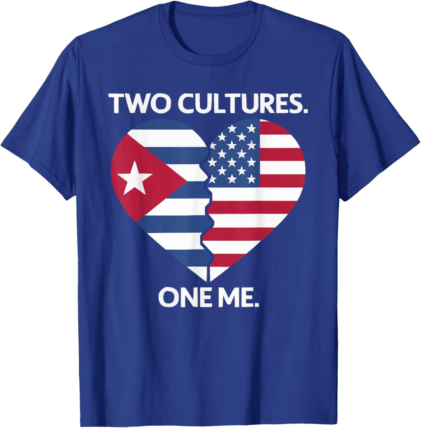 Half Cuban Half American Country USA Flag Cuba America T-Shirt - T-Shirt | Royal