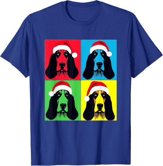 Merry Xmas Bassett Hound Dog Christmas Women Kids T-Shirt - T-Shirt | Royal