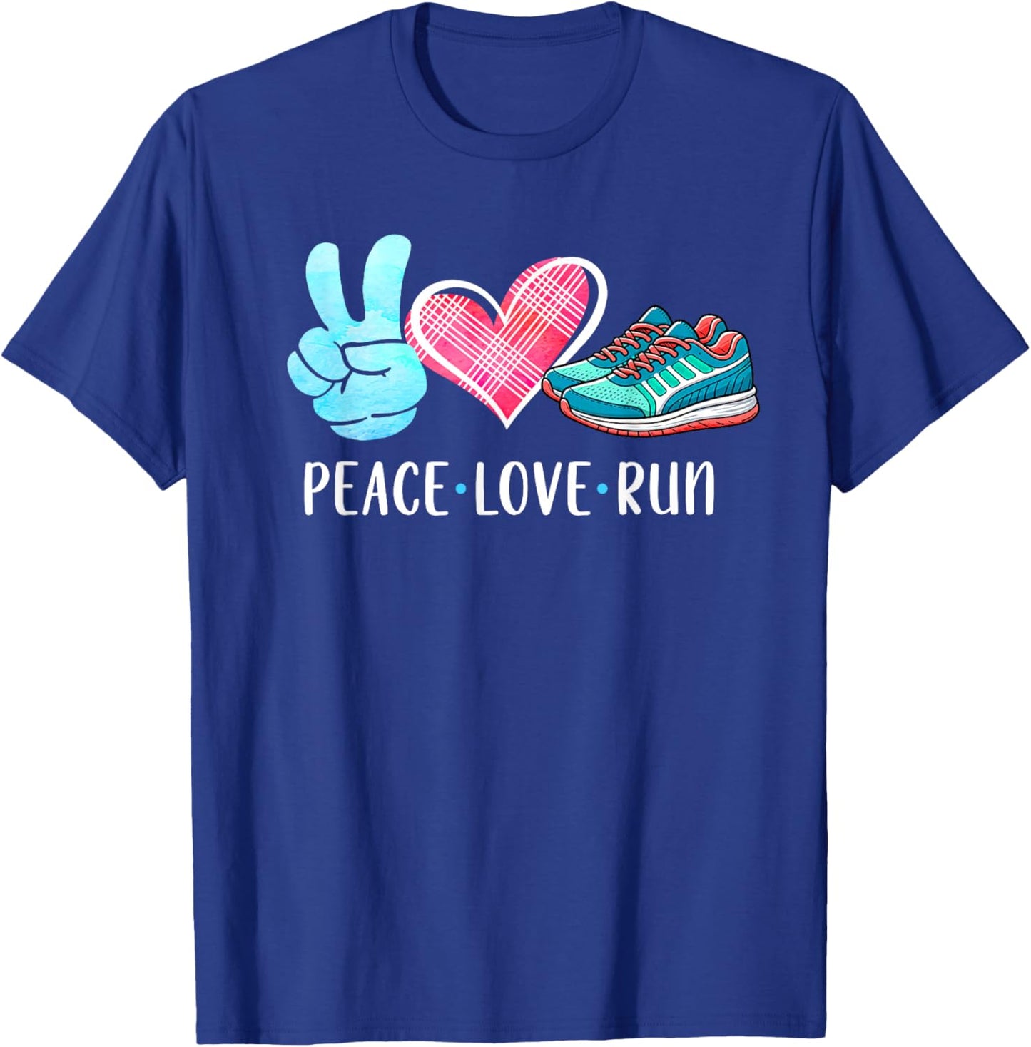 Running Lover Running Team Runner Athletic Peace Love Run T-Shirt - T-Shirt | Royal