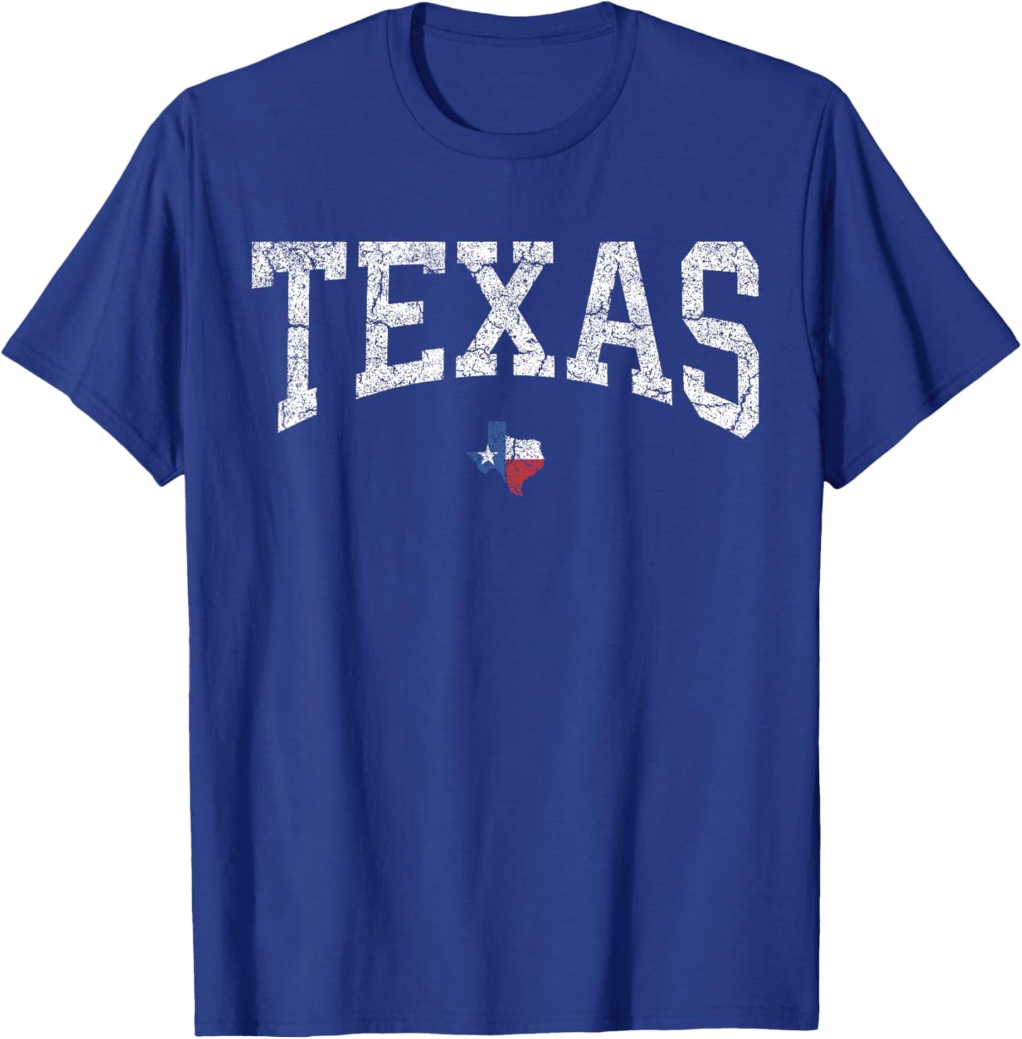 Texas T Shirt Women Men Kids Texas State Map Flag Distressed T-Shirt - T-Shirt | Royal
