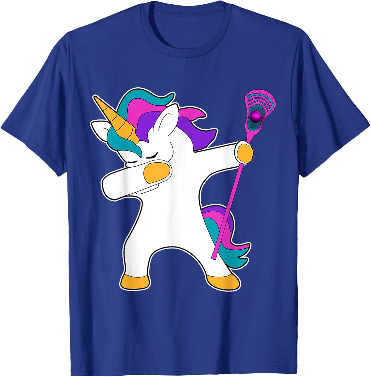 Dabbing Unicorn Lacrosse LAX Shirt Funny Gift T-Shirt - T-Shirt | Royal