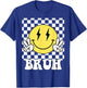 Groovy Bruh For Girls Kids Boys Smile Face T-Shirt - T-Shirt | Royal