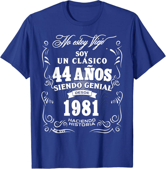 44th Birthday gift in Spanish Regalo cumpleanos 44 T-Shirt - T-Shirt | Royal