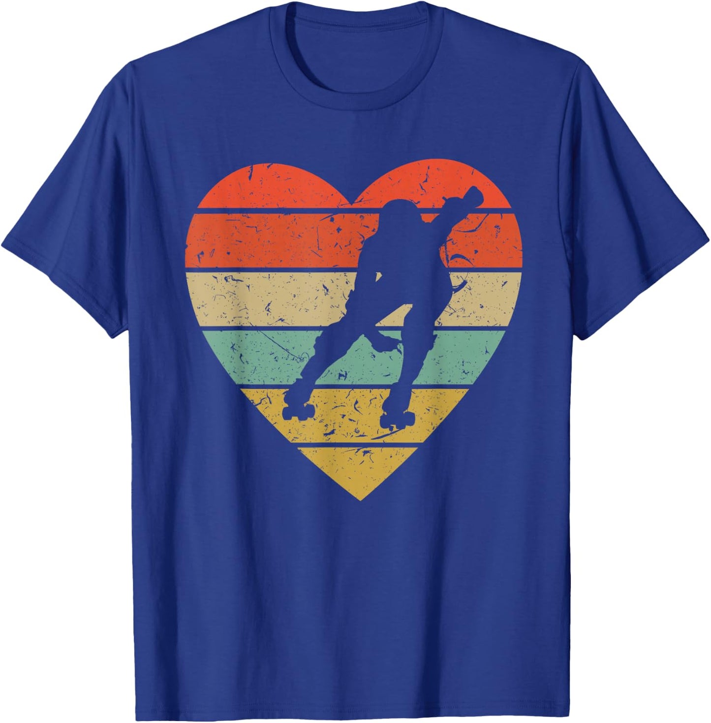 Roller Derby Vintage Design Retro Skater Player Heart Sport T-Shirt - T-Shirt | Royal