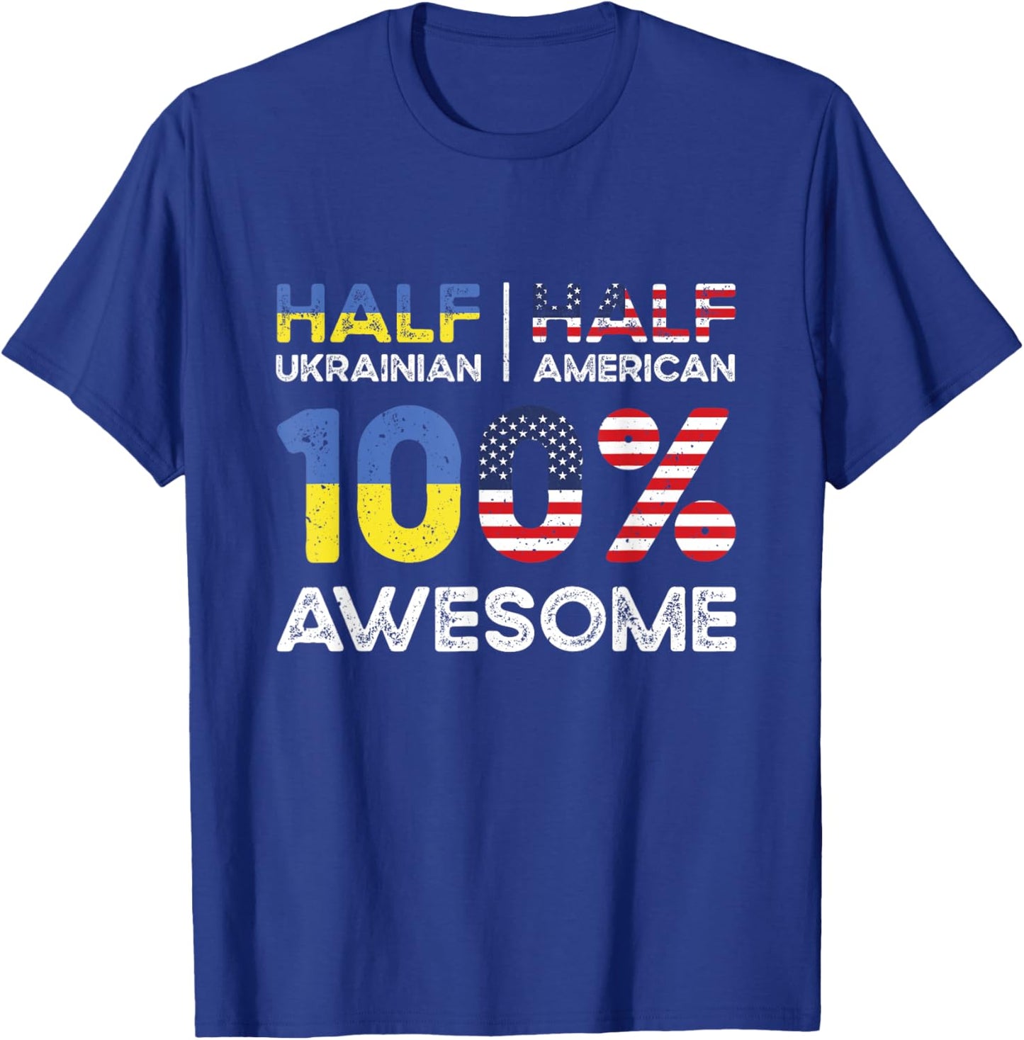 Ukrainian American Patriot USA Grown Ukraine US Flag T-Shirt - T-Shirt | Royal