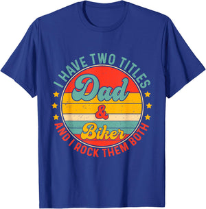 Biker Dad Father Day Design For Biker Motorcycle Fathers T-Shirt - T-Shirt | Royal