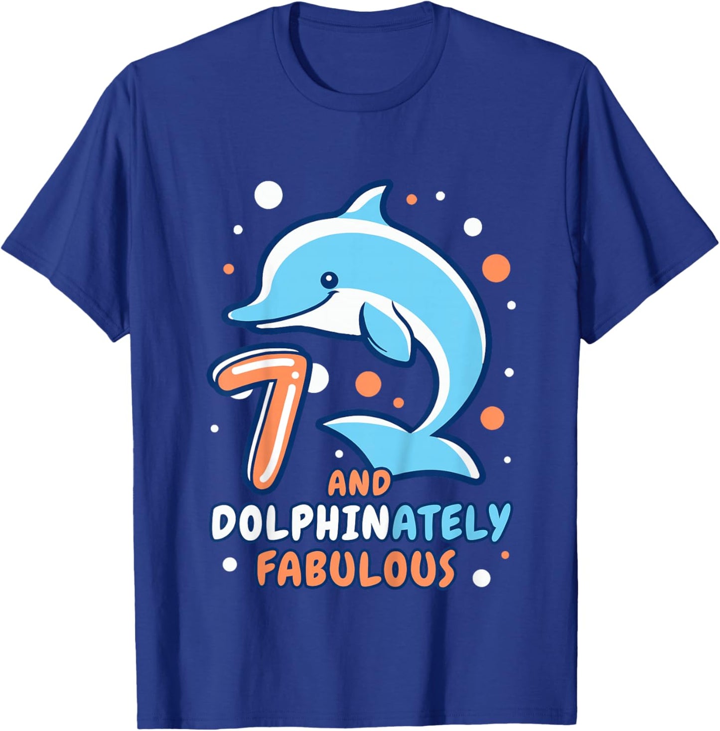 Dolphin 7th Birthday Outfit Dolphin Birthday Party Age 7 T-Shirt - T-Shirt | Royal