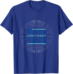 Seven Continent Club Blue T-Shirt - T-Shirt | Royal