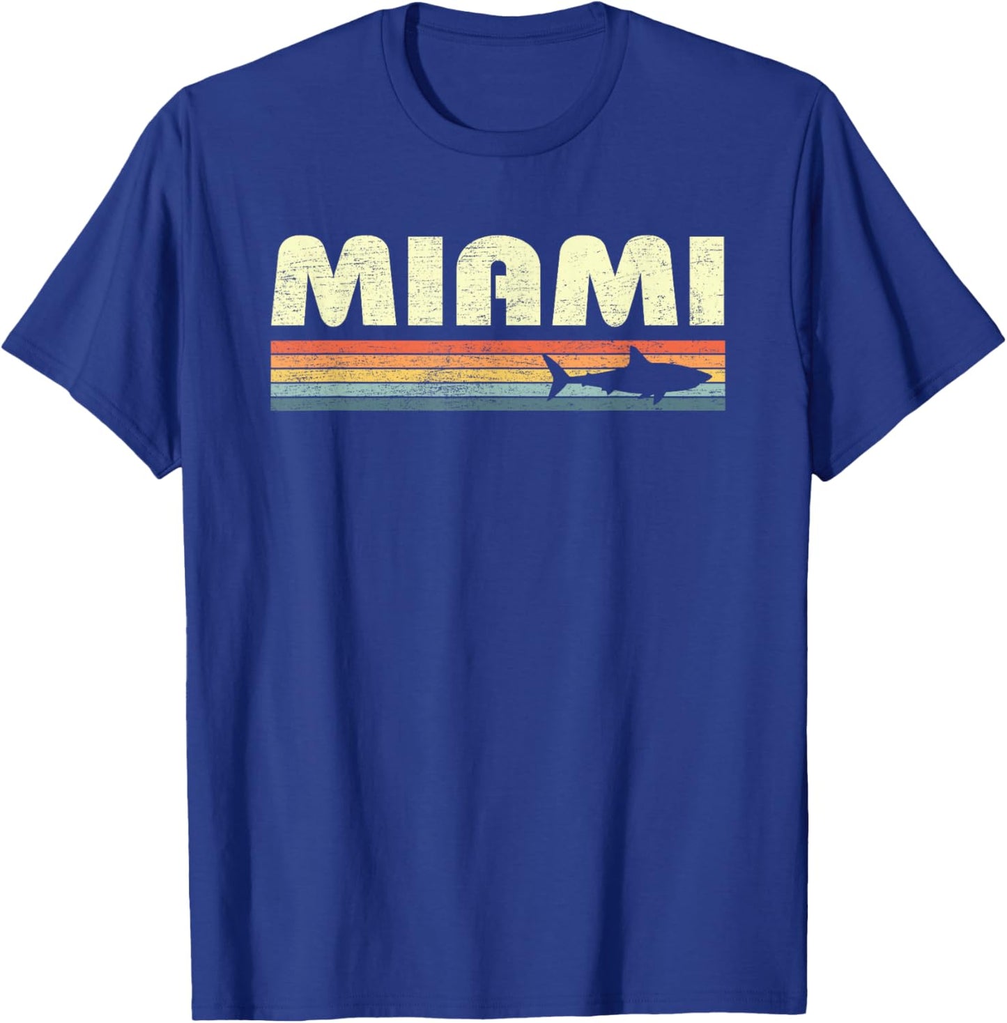 Miami Florida Vintage Shark Souvenir T-Shirt - T-Shirt | Royal