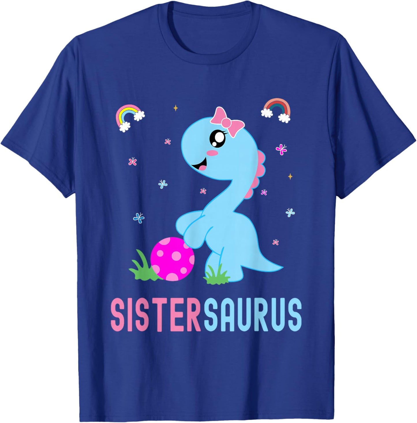 Sistersaurus Cute Dino Dinosaur Sister Saurus T-Shirt - T-Shirt | Royal