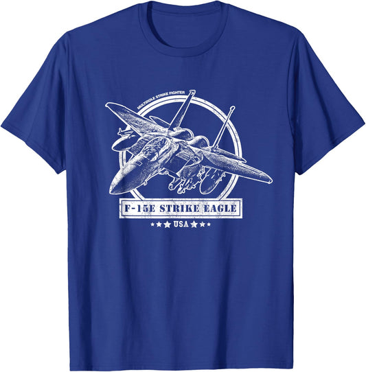 F-15E Strike Eagle Fighter Aircraft T-Shirt - T-Shirt | Royal