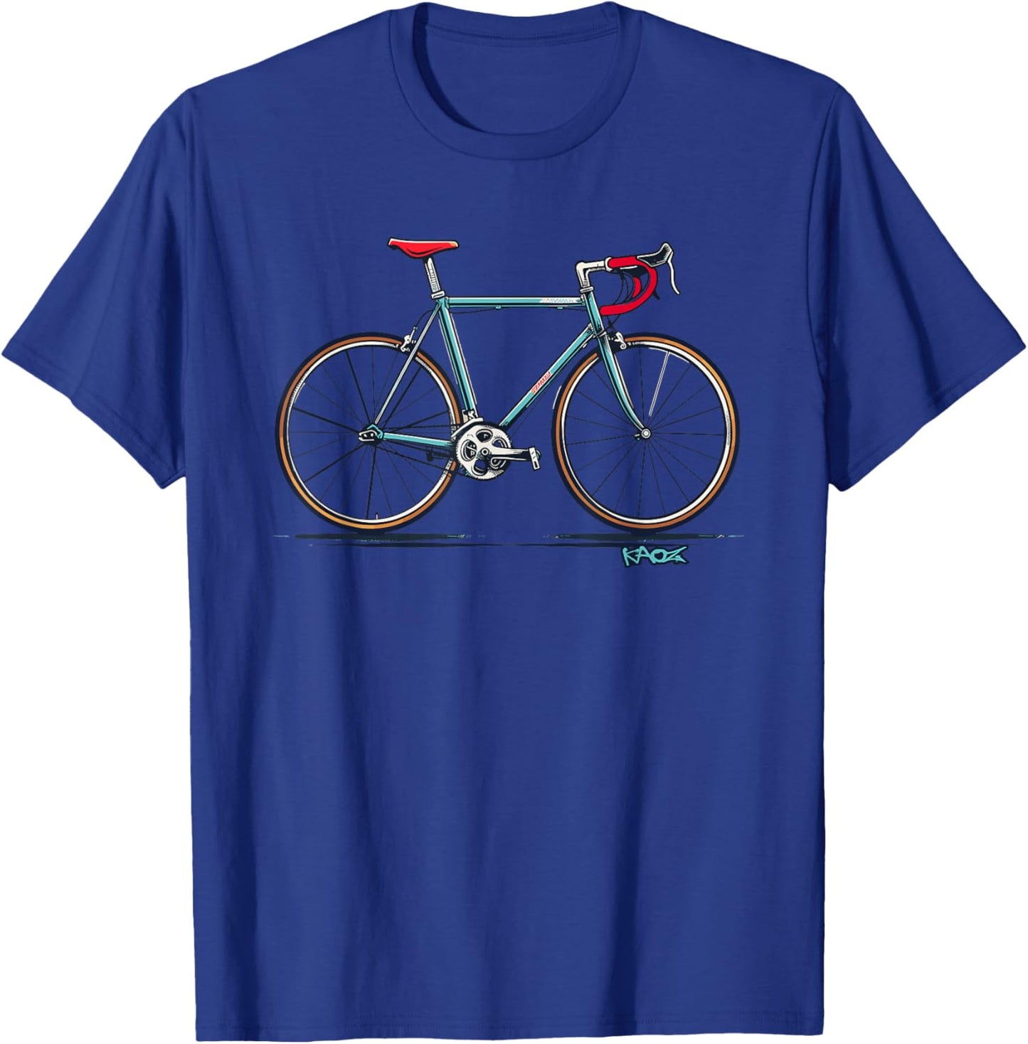 CLASSIC COOL STEEL BIKE, Road Bike Fixie Retro , Blue, S T-Shirt - T-Shirt | Royal