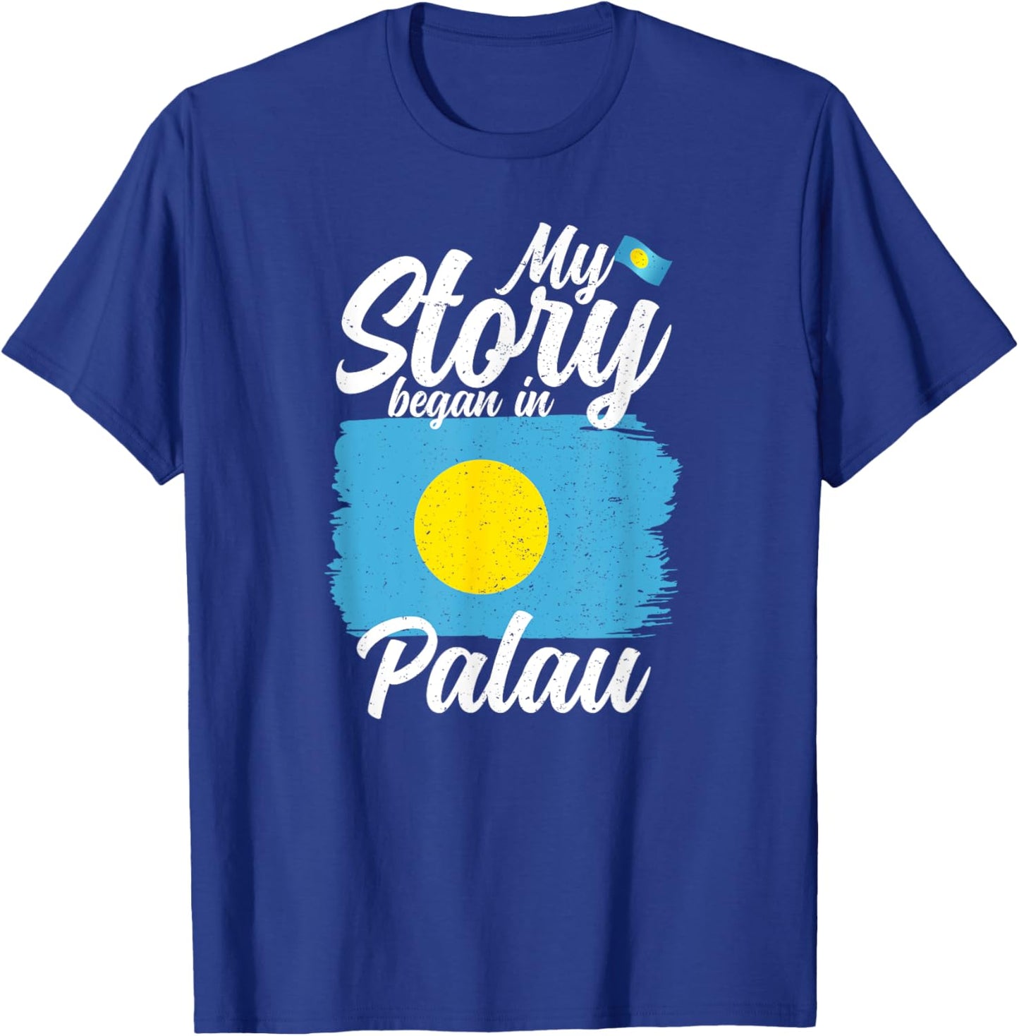 Palauan Flag & proud Patriots Palau - Adult - Black - Small - Short Sleeve - Classic Fit - Modern, Lightweight - Palau Flag T-Shirt - T-Shirt | Royal