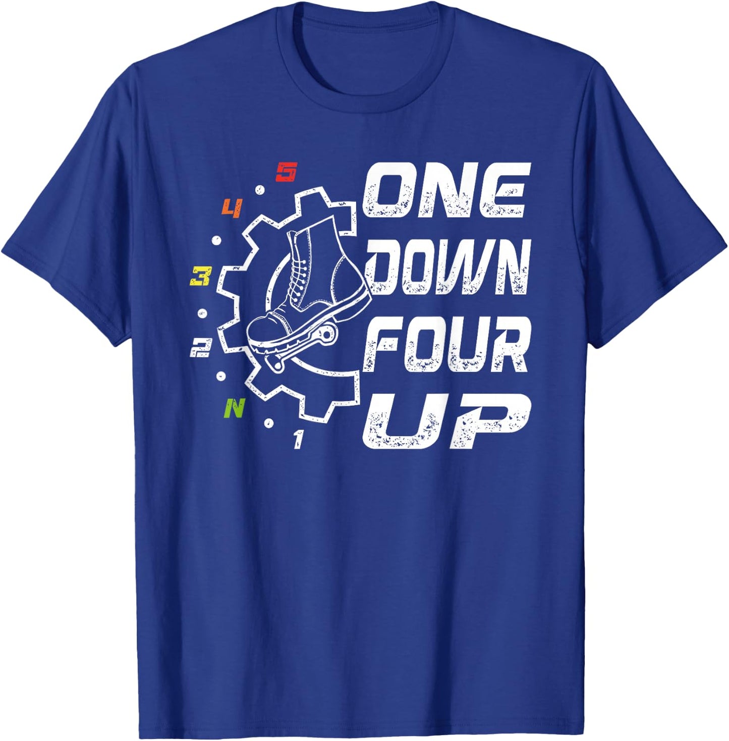 1 Down 4 Up Motorcycle T-Shirt - T-Shirt | Royal
