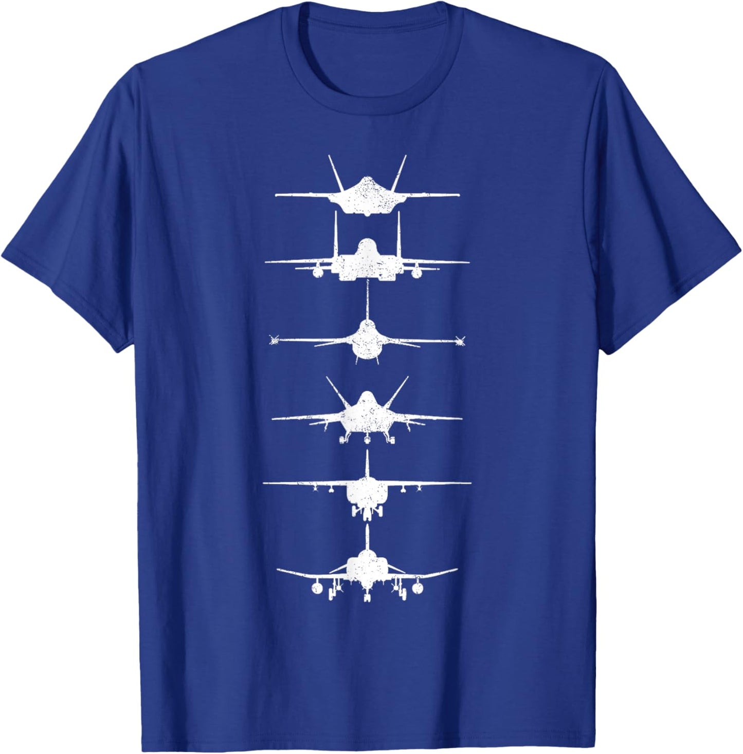 Air Force Fighter Jets F-4 F-111 F-15 F-16 F-22 F-35 Men T-Shirt - T-Shirt | Royal
