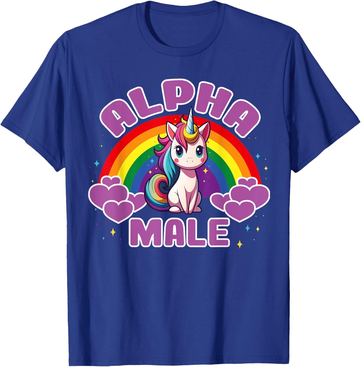 Funny Cute Alpha Male Unicorn, Sarcastic Humor Macho T-Shirt - T-Shirt | Royal