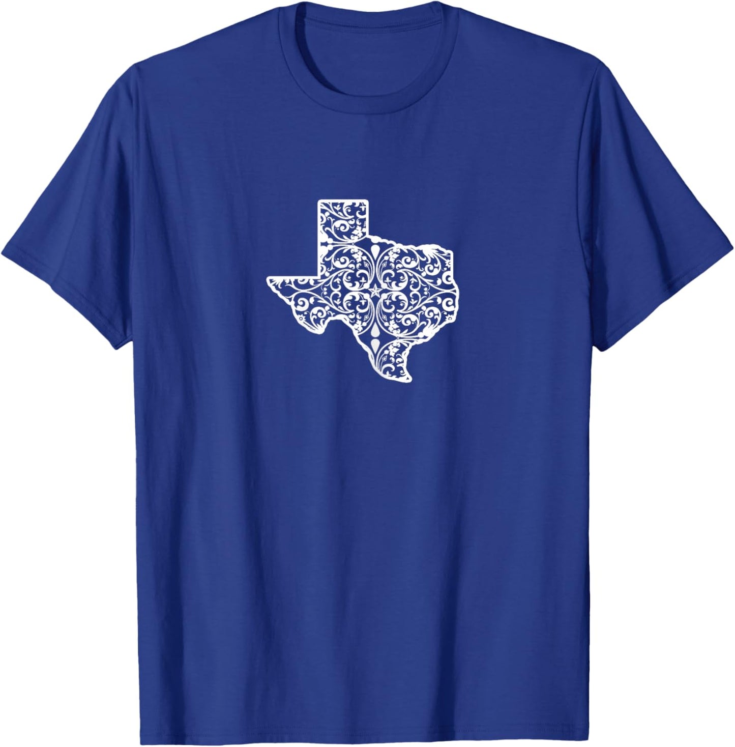 Texas Floral White Pattern for Texas Ladies and TX Girls T-Shirt - T-Shirt | Royal