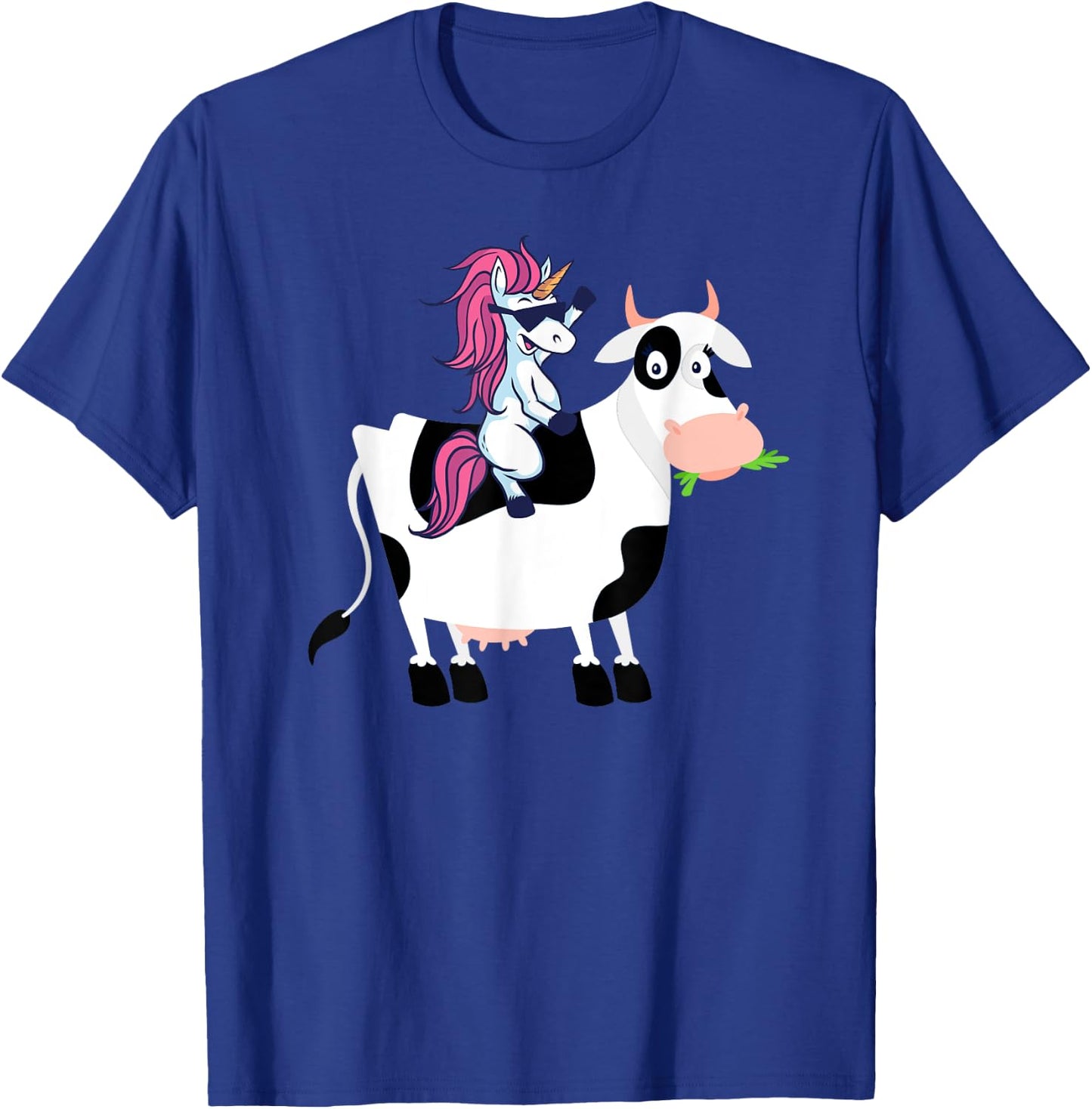 Unicorn Cow Shirt Funny Unicorn Riding Cow Gift T-Shirt - T-Shirt | Royal