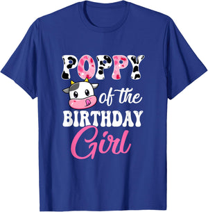 Poppy Of The Birthday Girl Farm Cow 1St Birthday Girl T-Shirt - T-Shirt | Royal