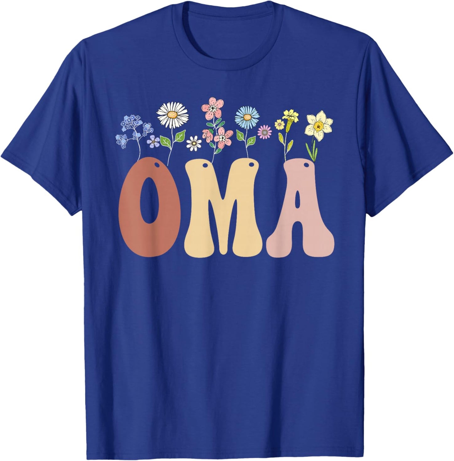 Oma Gifts Women Wildflower Floral Design Oma T-Shirt - T-Shirt | Royal