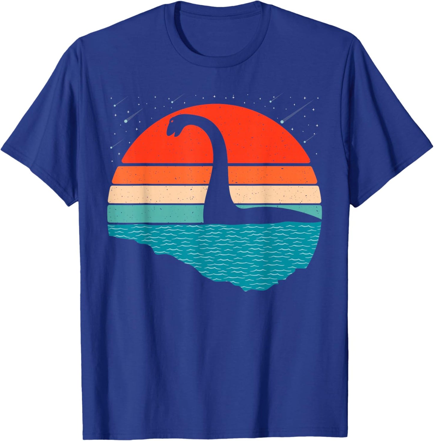Nessie The Loch Ness Monster-Grafik, Retro-Sonnenuntergang, Loch Ness T-Shirt - T-Shirt | Royal