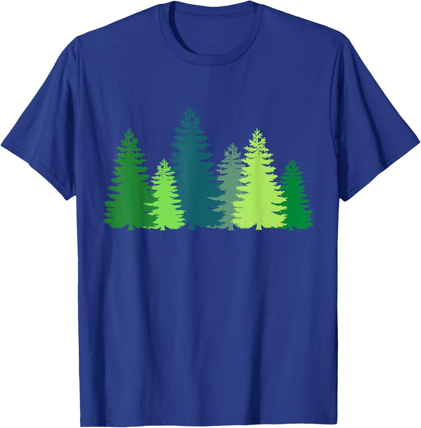 Tree Trees Pine Trees Forest Woods Up North Pines Mountains T-Shirt - T-Shirt | Royal