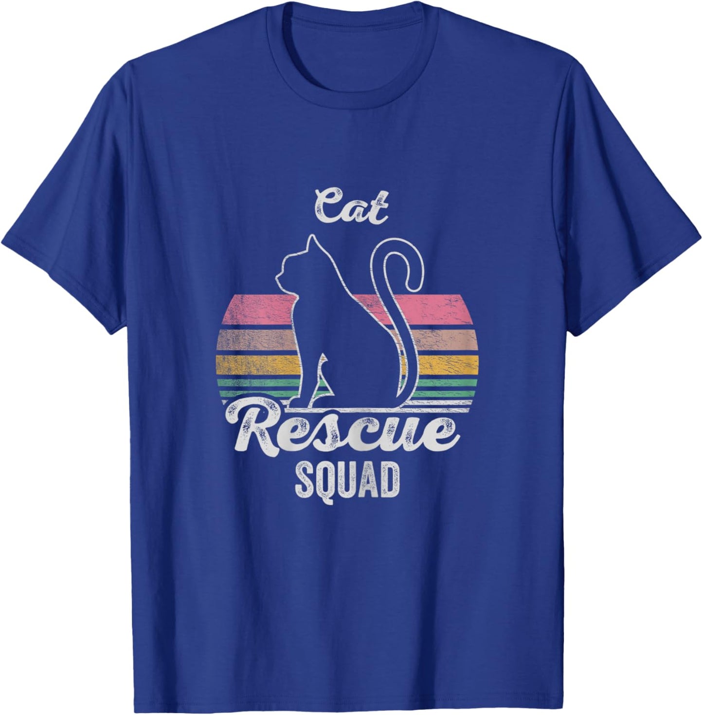 Retro Vintage Animal Rescue Shirt Cat Rescue Squad T-Shirt - T-Shirt | Royal