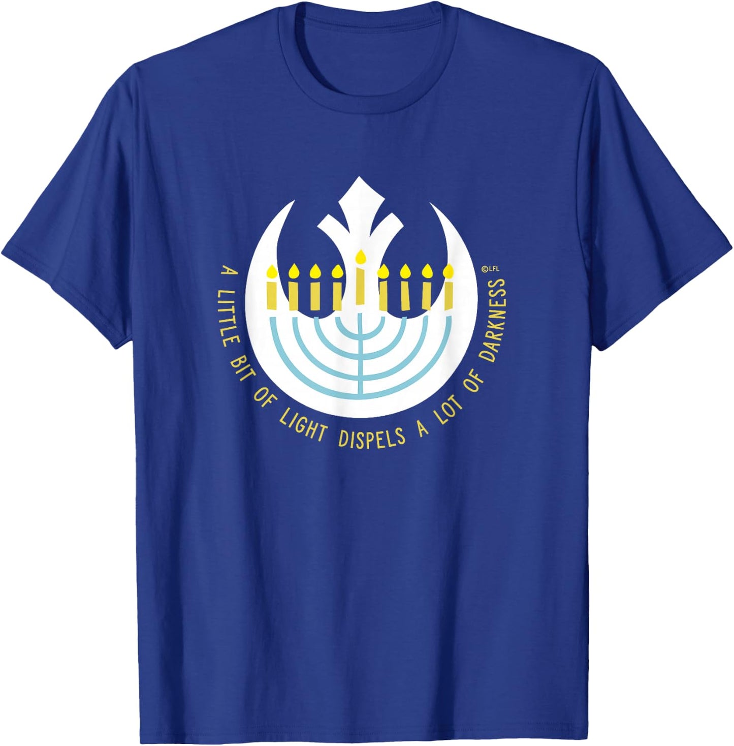 Star Wars Hanukkah Menorah Rebel Alliance A Little Light T-Shirt - T-Shirt | Royal