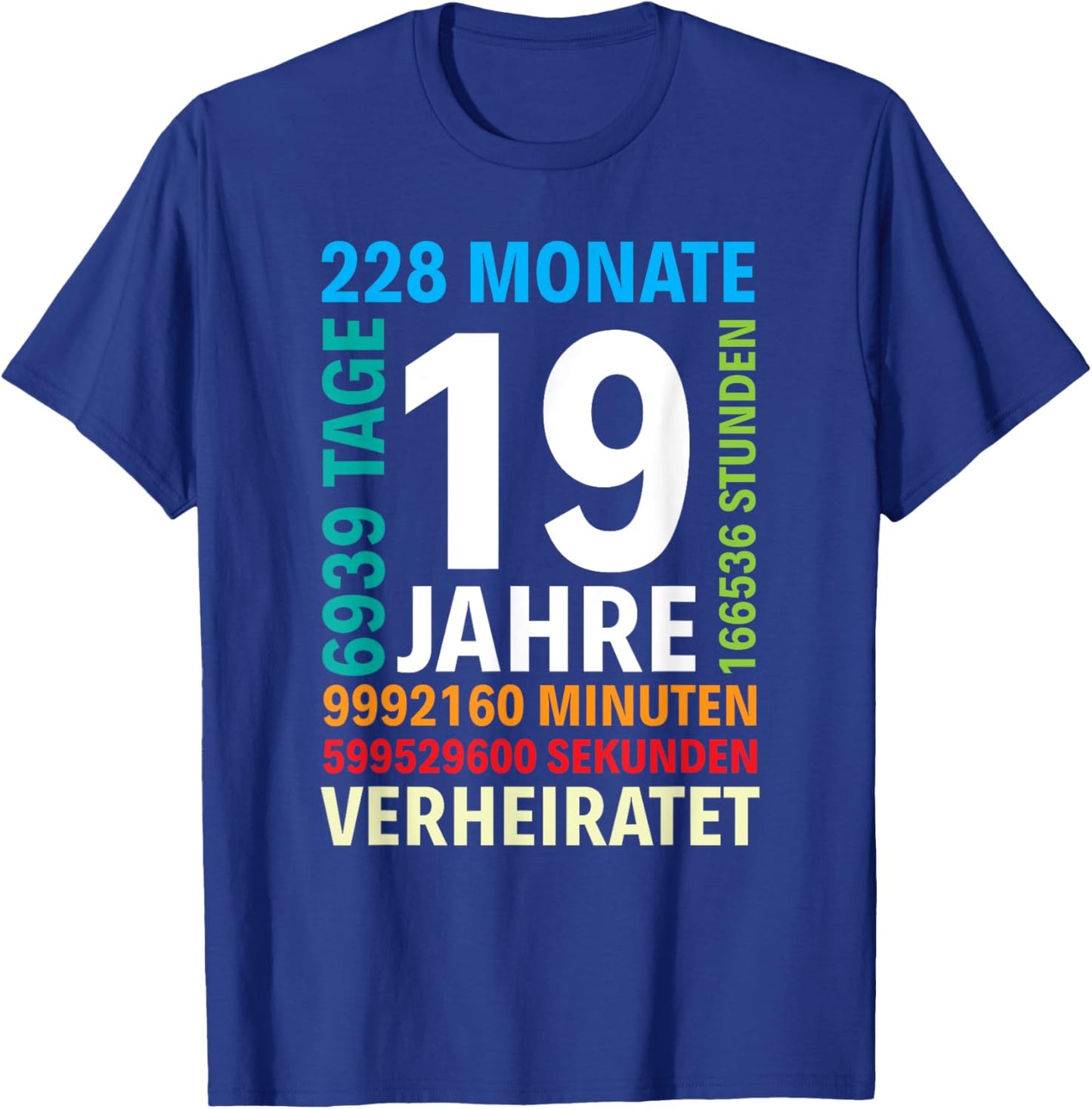 19 Jahre Verheiratet Perlmutthochzeit 19. Hochzeitstag T-Shirt - T-Shirt | Royal