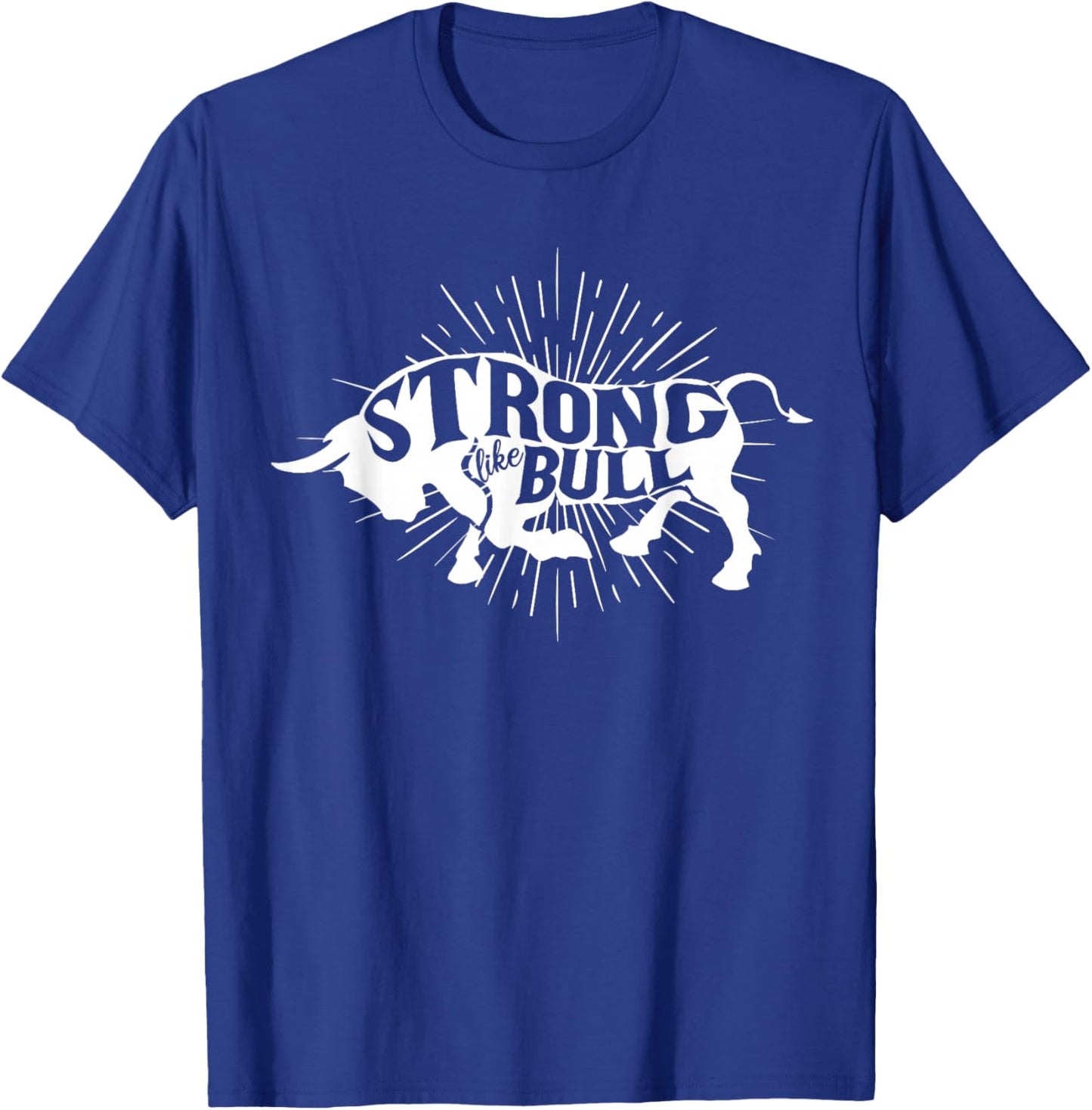 Strong Like Bull Powerlifter Bodybuilder Gym Cowboy Gym T-Shirt - T-Shirt | Royal