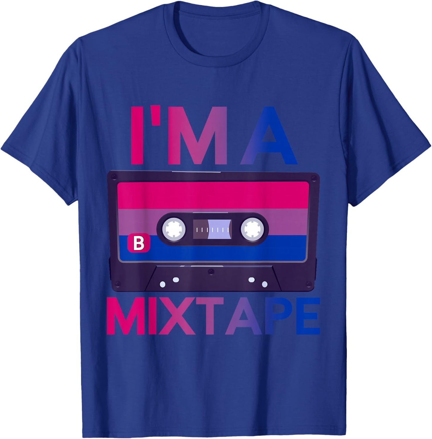 Im A Mixtape Vintage Cassette Bisexuality Bi Pride Bisexual T-Shirt - T-Shirt | Royal