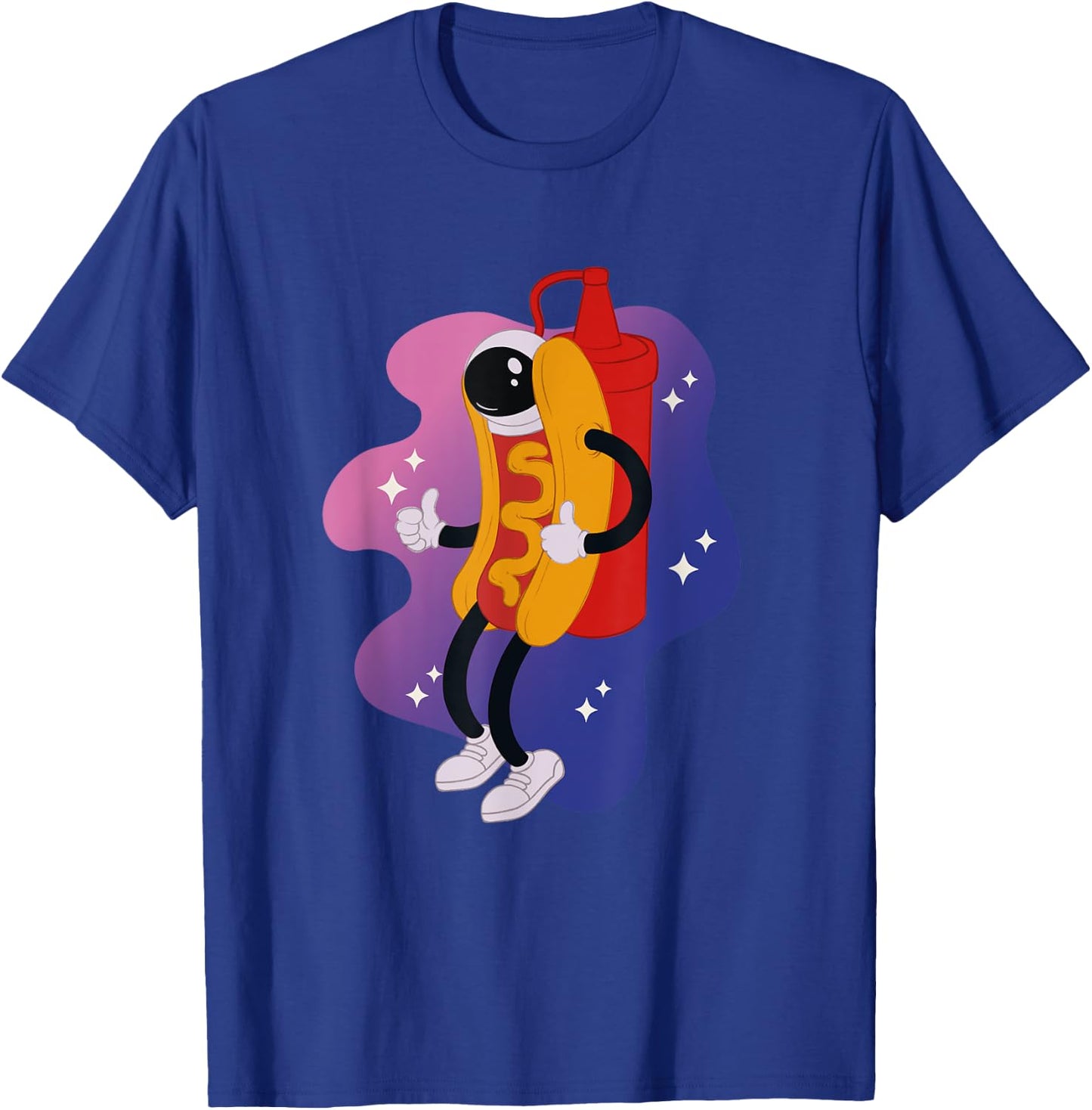 Hotdog in space space hot dog astronaut funny galaxy T-Shirt - T-Shirt | Royal
