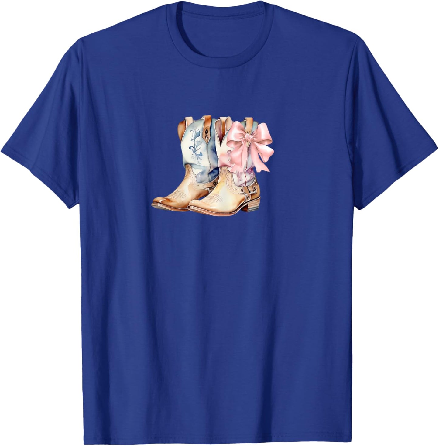 Coquette Pink Bow and Cowboy Boots, Pretty Country T-Shirt - T-Shirt | Royal