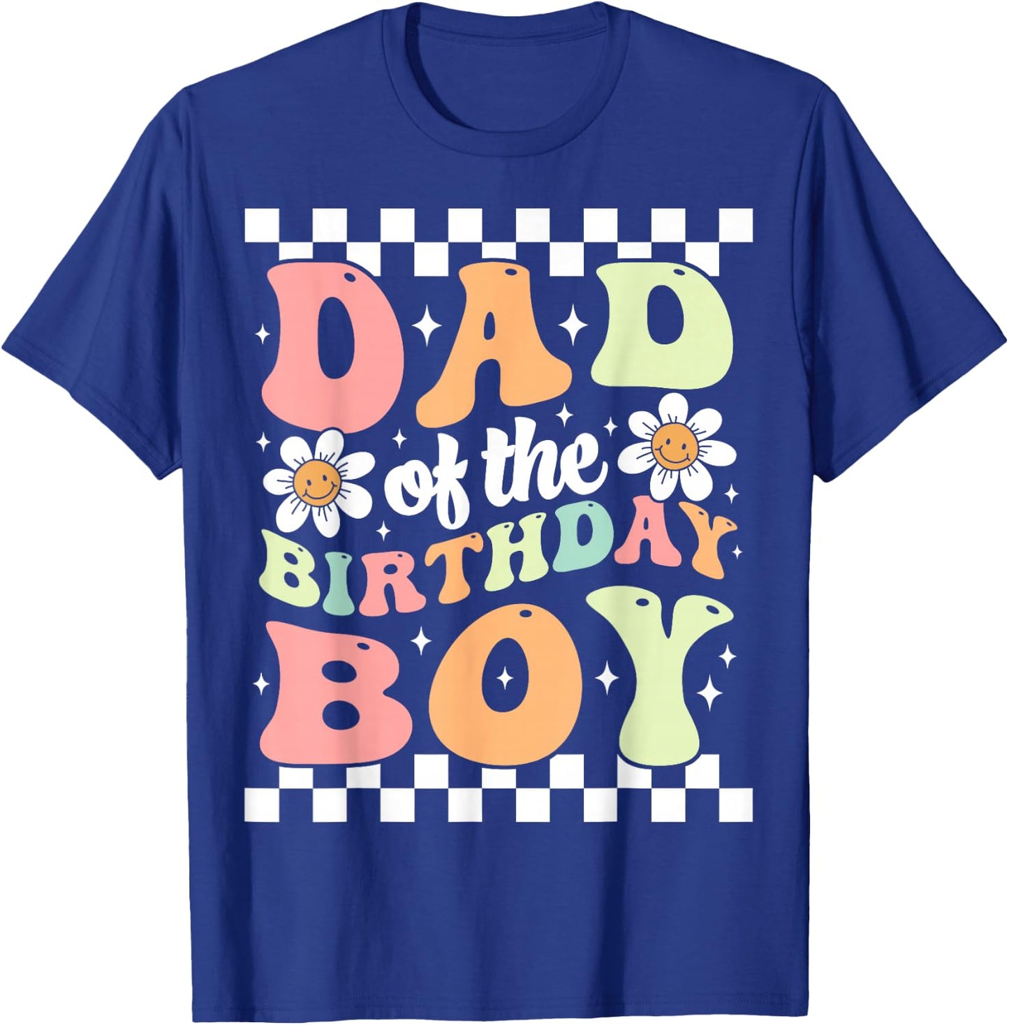 Dad of The Birthday Boy Retro Family Groovy Birthday Party T-Shirt - T-Shirt | Royal