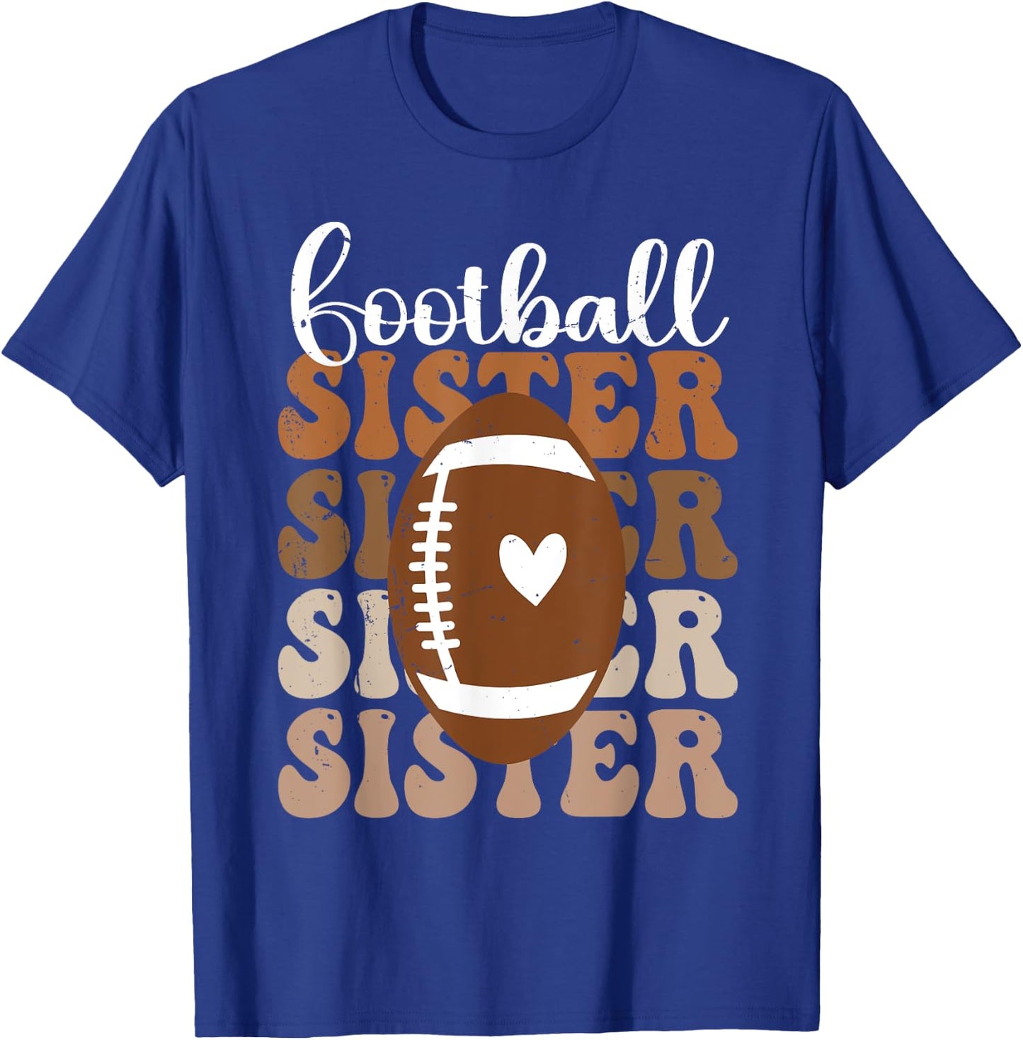 Football Sister Vintage Sport Lover Sister Mothers Day T-Shirt - T-Shirt | Royal