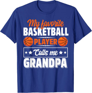 My Favorite Basketball Player Calls Me Grandpa Cute T-Shirt - T-Shirt | Royal