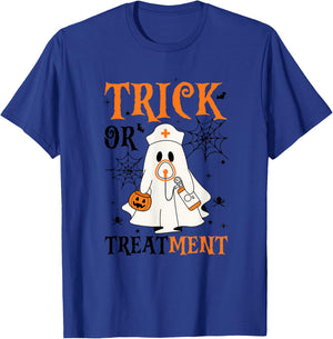 Trick Or Treatment Respiratory Therapist Nurse Halloween T-Shirt - T-Shirt | Royal