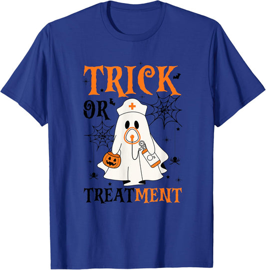 Trick Or Treatment Respiratory Therapist Nurse Halloween T-Shirt - T-Shirt | Royal